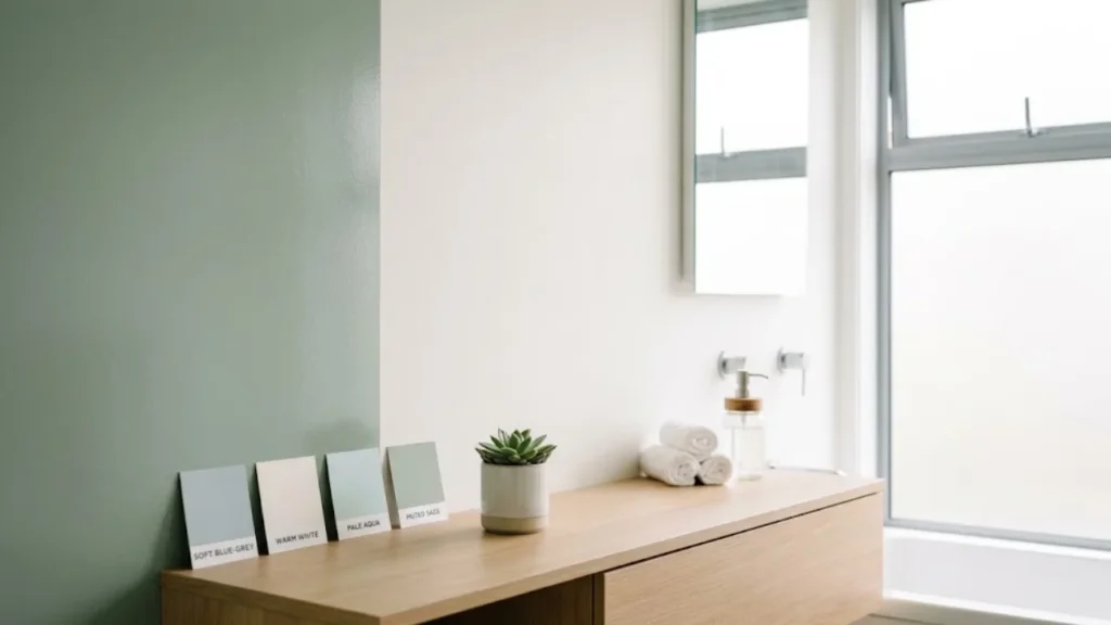 Bathroom painting color is Semi-gloss or high-gloss, anti-fungal, moisture-resistant emulsion