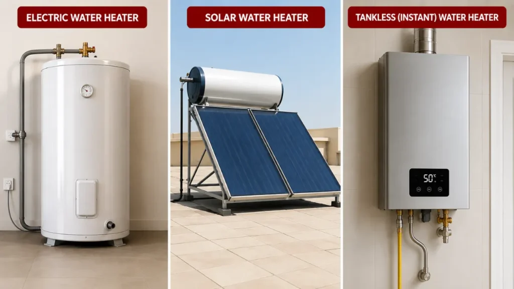 Electric vs. Solar vs. Tankless for Dubai Homes